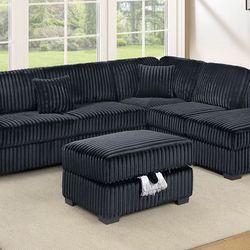 Corduroy sectional sofa