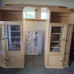 3 Piece Solid Wood Entertainment Center 