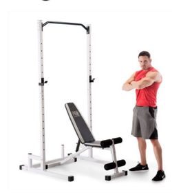 New Bench and Squat Rack,, Cage Pull Ups Core Bench Squat Rack all in one