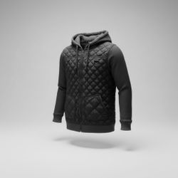 Hurley quilted hoodie with hood — Size M (kids)  Hurley quilted hoodie with diamond-quilt front and sweatshirt-style sleeves. Interior Hurley tag, Siz