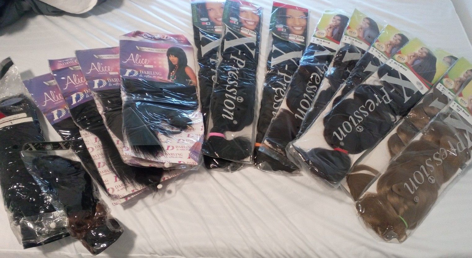 Braid Hair different styles and colors. Br4h77ndNew 15 pieces