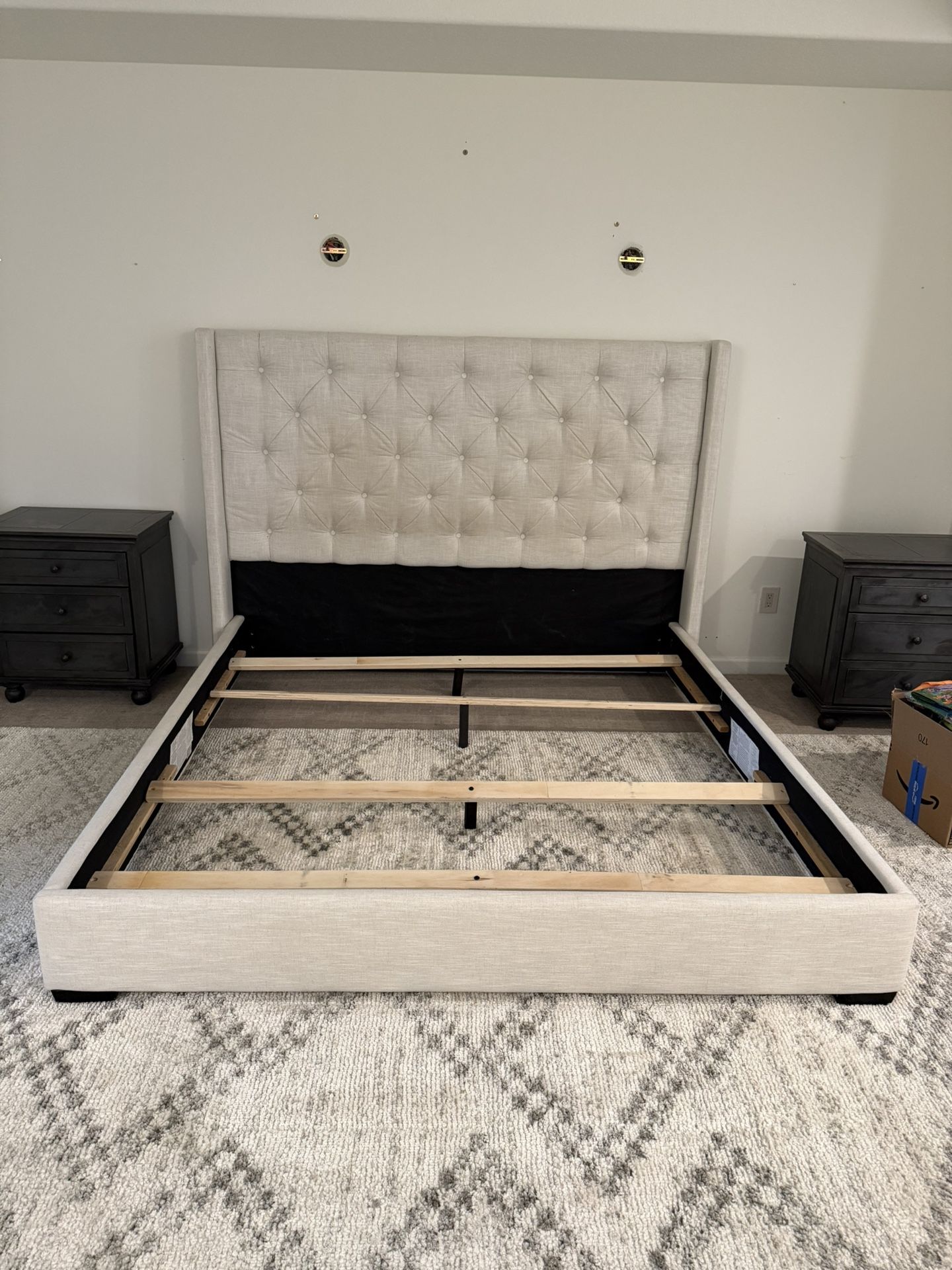 Tufted King size Bed Frame and Headboard