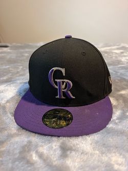 New Era 59FIFTY Colorado Rockies MLB Baseball Fitted Cap Hat Black Purple 7 1/8