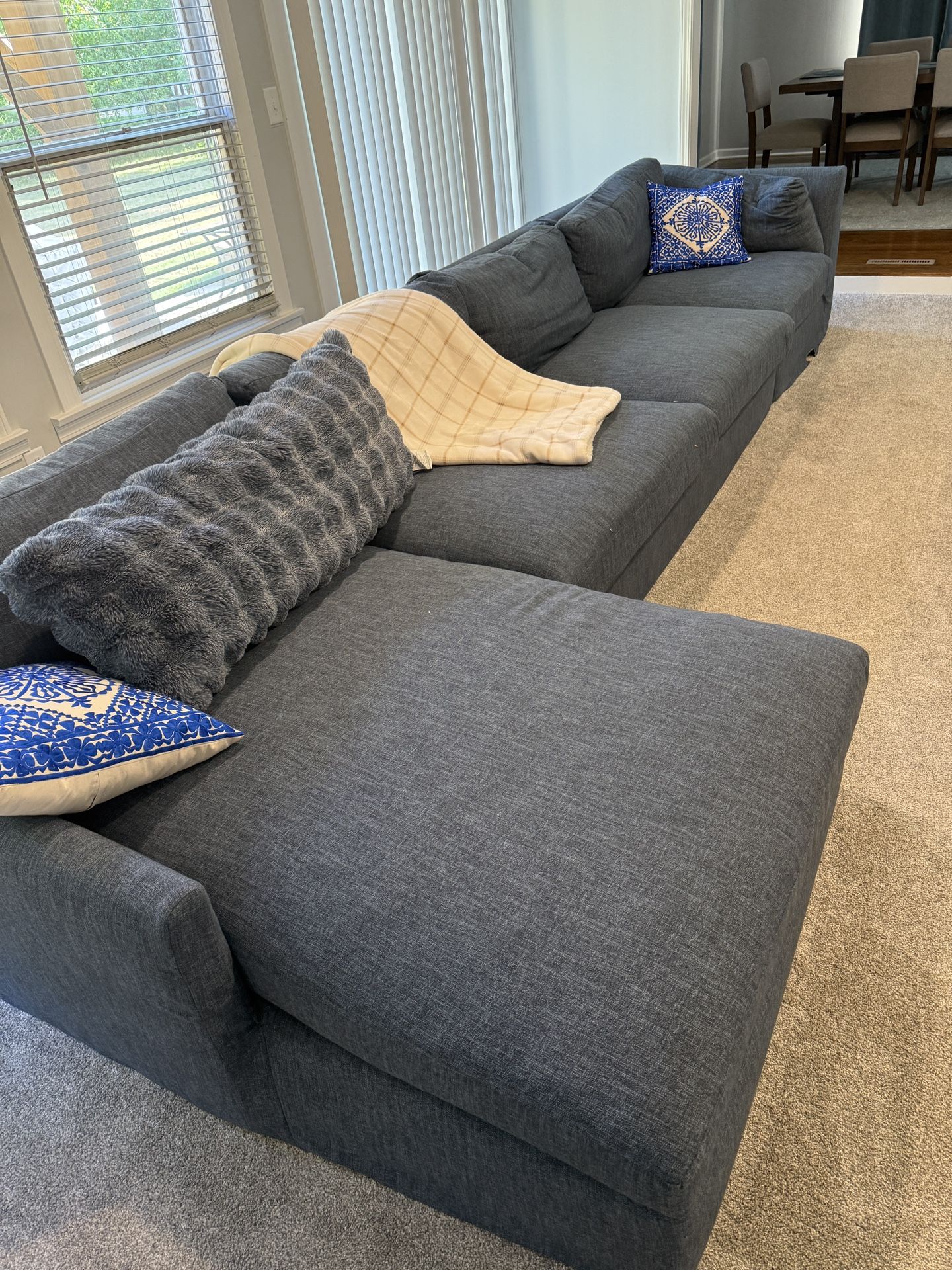 Arhaus Kipton couch - ink blue