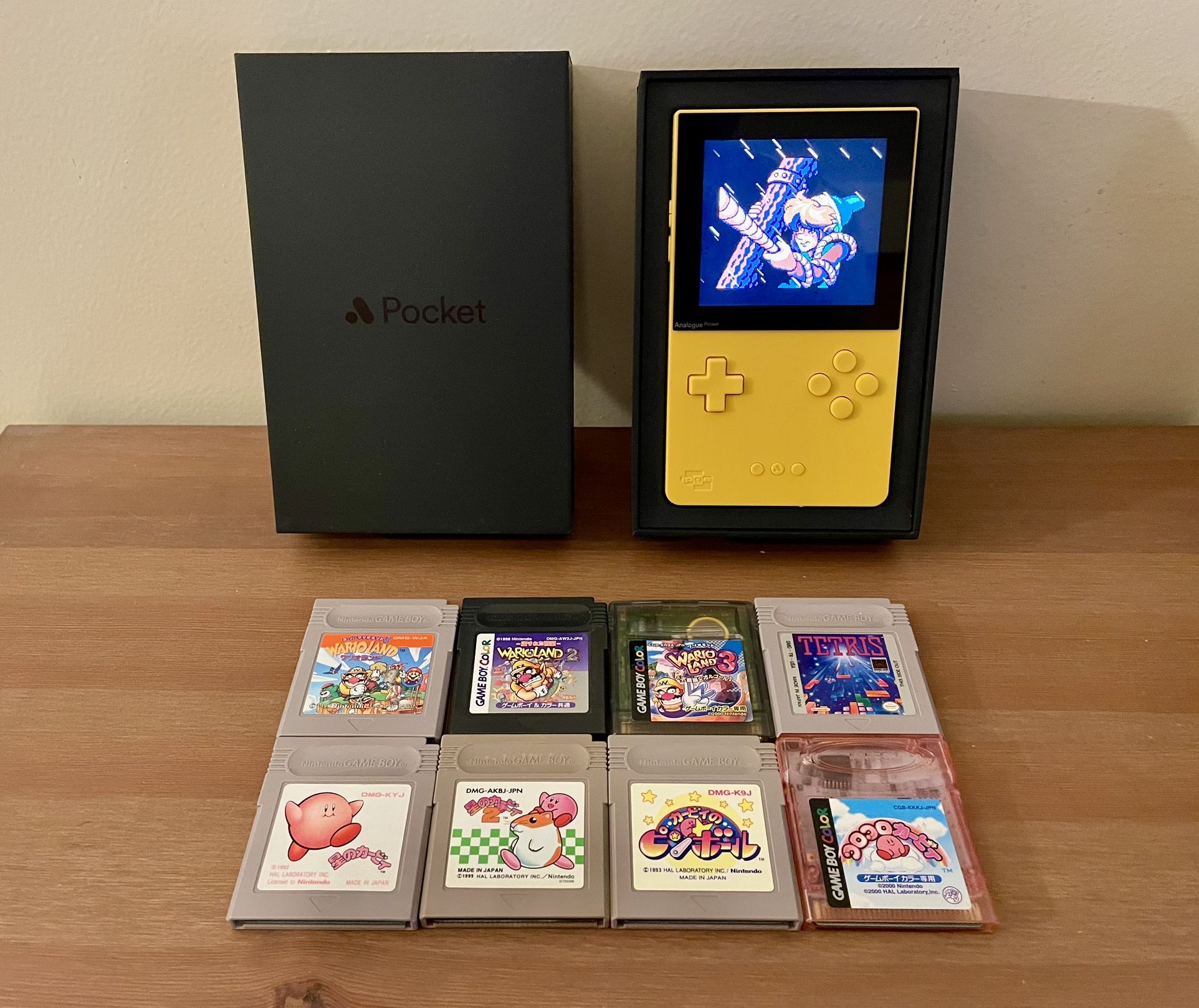 Analogue Pocket Handheld Gameboy GBC GBA console w/ 8 cartridges