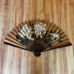 Vintage folding fan wall art