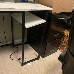 Office Table Combo Plus Optional File Cabinet And Printer