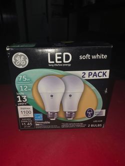 GE LED Soft White A19 Bulbs 2-Pack