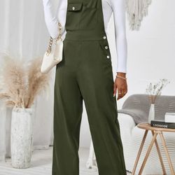 NEW Woman's Stylish Olive Green Overalls