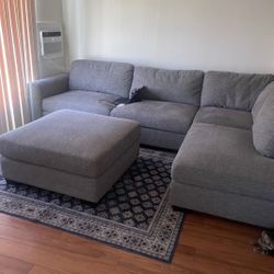 Sectional Couch Gray Grey 
