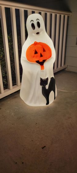 Vintage Halloween Ghost Blow Mold Light-Up Decoration