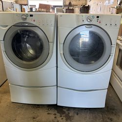 Whirlpool Duet Washer/Dryer Electric Set Pedestals Included 