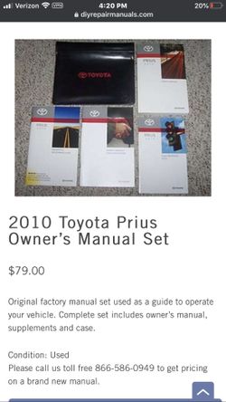 2010 Toyota Prius Owner’s Manual Set
