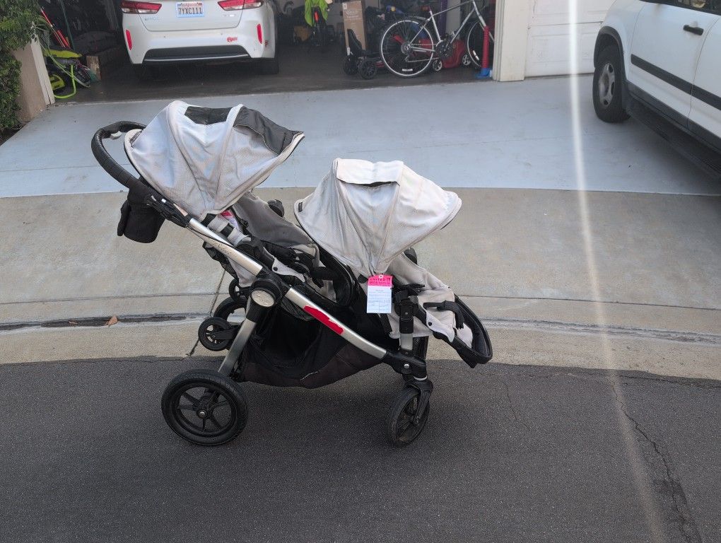 City Select Double Stroller W/Standing board + Cat seat Adapter
