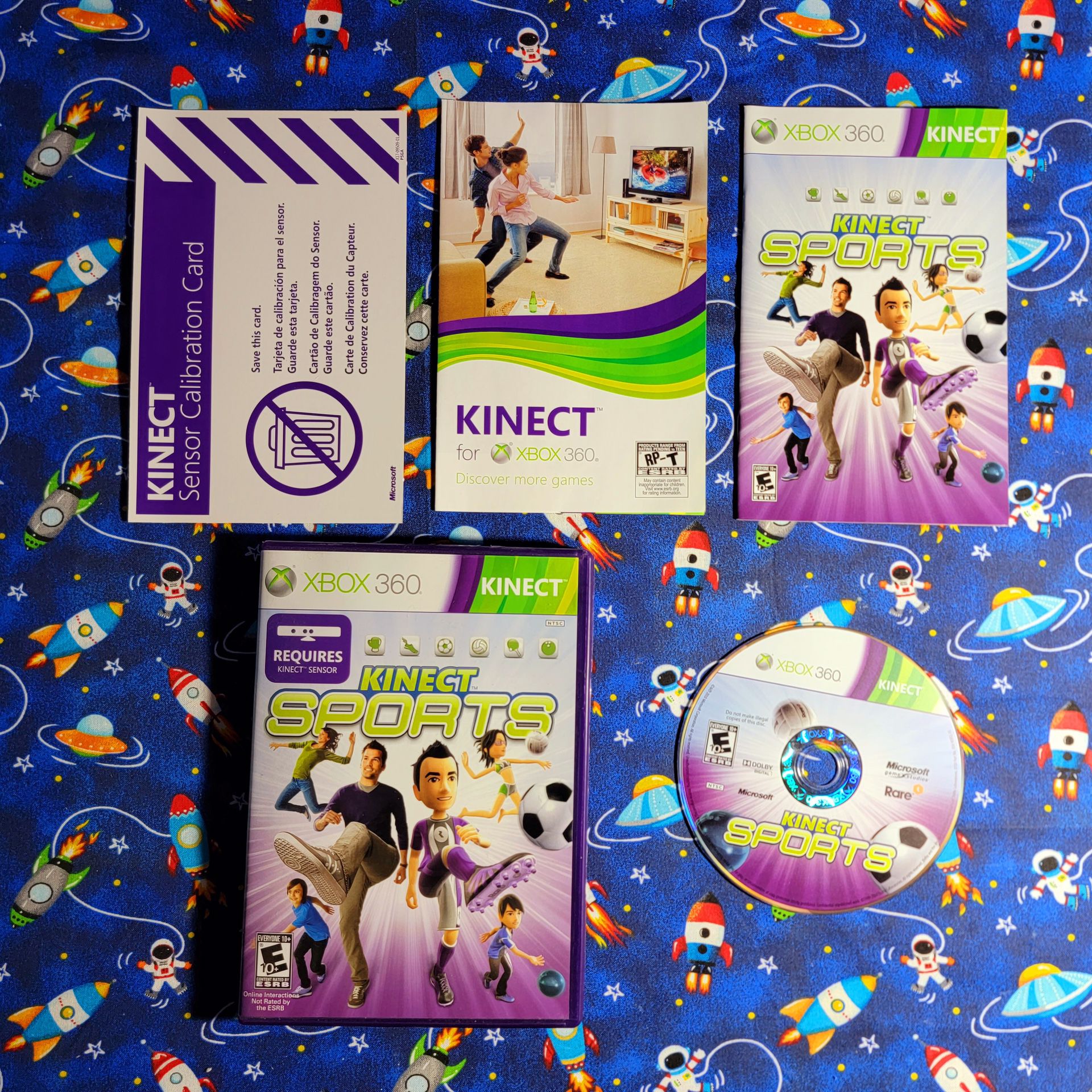 Kinect Sports Microsoft Xbox 360 Complete CIB W/ Calibration Card