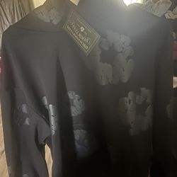 All Black Demin Tear Hoodie 