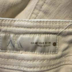 Zara White Wide Leg Jeans