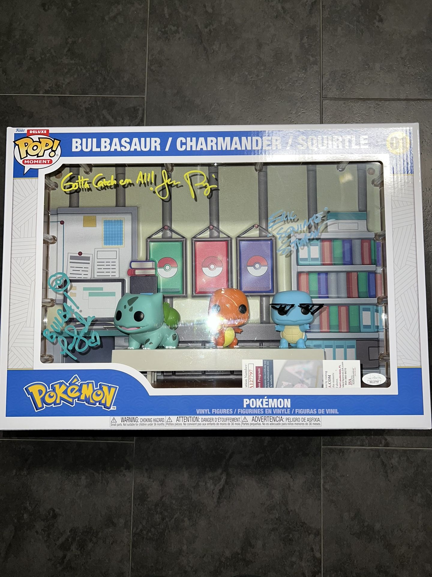 Funko Pop Pokemon Deluxe Moment Piece TRIPLE Signed + JSA