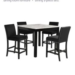 Transitional 5-Piece Counter Height Dining Set Lennon Collection by Crown Mark