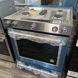 $1999 Kitchenaide 7.1 Cu Ft Slide In Dual Fuel Range Self Cleaning Oven, 1 Yr Warranty, Open Box 
