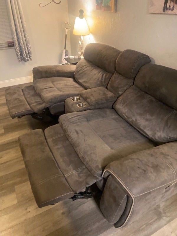 Grey Electric Recline Couch