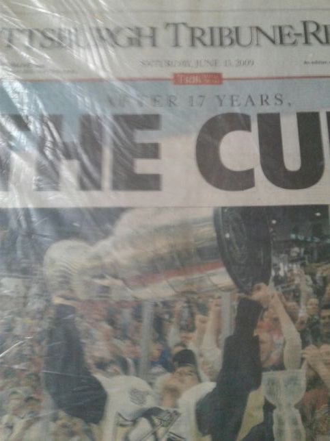 2009 pitt trib newspaper penguins stanley cup