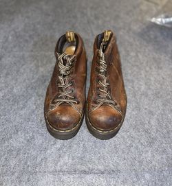 Vintage Dr. Martens 8287 Made in England Brown Leather Boots Size 6