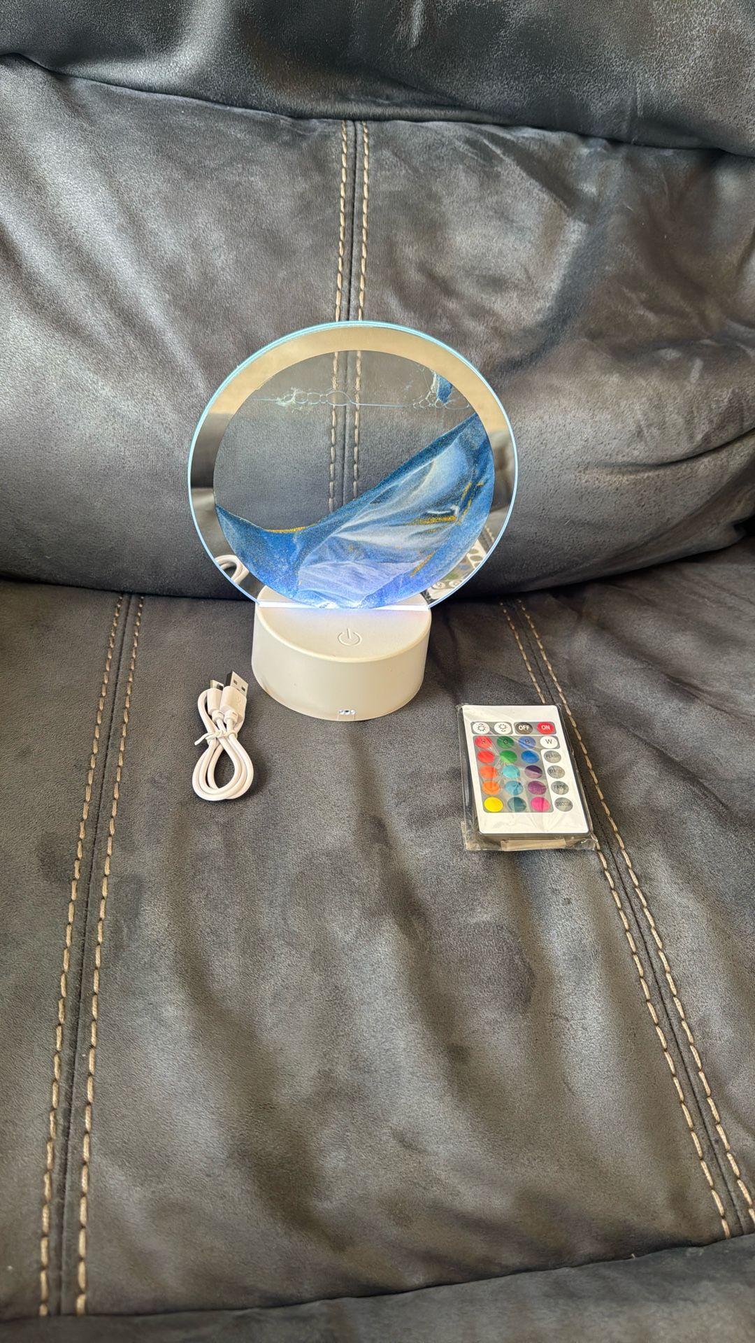New Glass Lighted Color Changing Sand Picture Art Decoration Remote Control