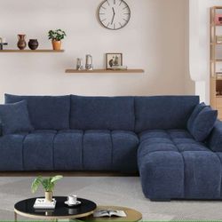 Oversized Lounge Style U-Shape Modular Double Chaise Sectional Sofa Couch with Ottoman