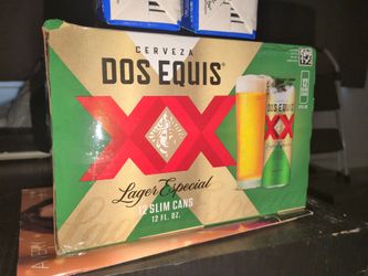 Dos Equis Lager Especial 12-Pack Slim Cans and 2 beatbox