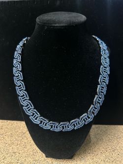 24” Blue Iced Out CZ 17mm G Link