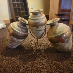 Mexican Clay W/brass Deco 