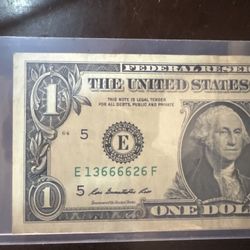 #96 2013 $1 BILL – FANCY SERIAL QUAD 6666 – DEVIL’S NUMBER COLLECTIBLE 