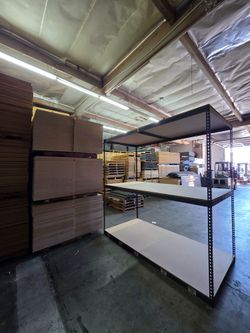 Industrial Racks 96 in W x 48 in D Used 3 Tier Storage Shelving Similar To Uline Shelves Delivery Available