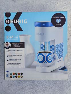 Keurig K-Mini Single Serve K-Cup Pod Coffee Maker- Limited Edition Jonathan Adler  - White