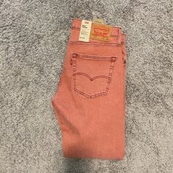 New Men’s Levi’s Jeans Light Red Color 32/30 Size