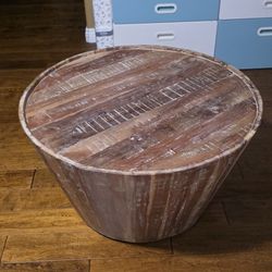 Wood Barrel Coffee Table