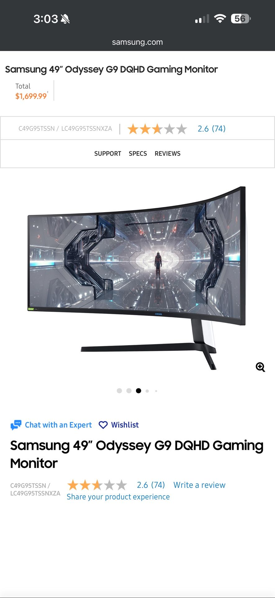 Samsung 49” Ultra Wide Monitor
