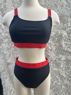 Black and Red Women's two piece Swim Set size Large