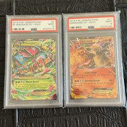 2016 Pm Generations Charizard And M Venasaur Ex Psa 9