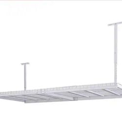 97.5 in. W x 43.75 in. H x 32 in. D Adjustable Metal Overhead Garage Storage Rack in White