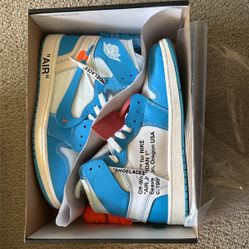 Air Jordan 1 X Off-White University Blue, Size 9.5.