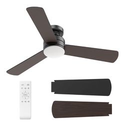 [BRAND NEW] Ceiling Fans with Lights, 42" Modern Low Profile Ceiling Fan with Light and Remote Control, 3CCT, 6 Speeds Reversible DC Motor, Noiseless,