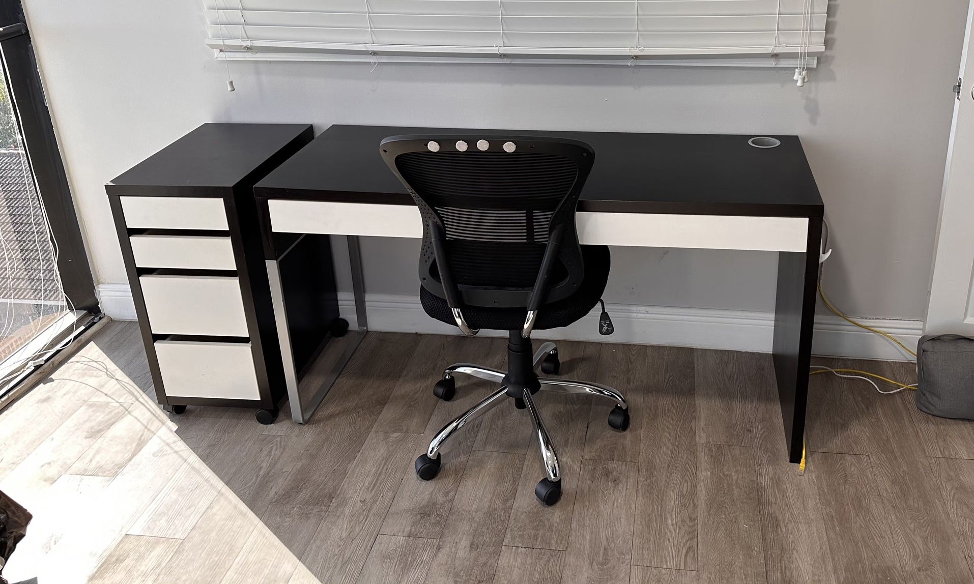 Office Desk, File Cabinet And Chair