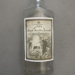 Antique Apothecary Dark Academia Magic Spells Bottle With Measuring Markings 6.75