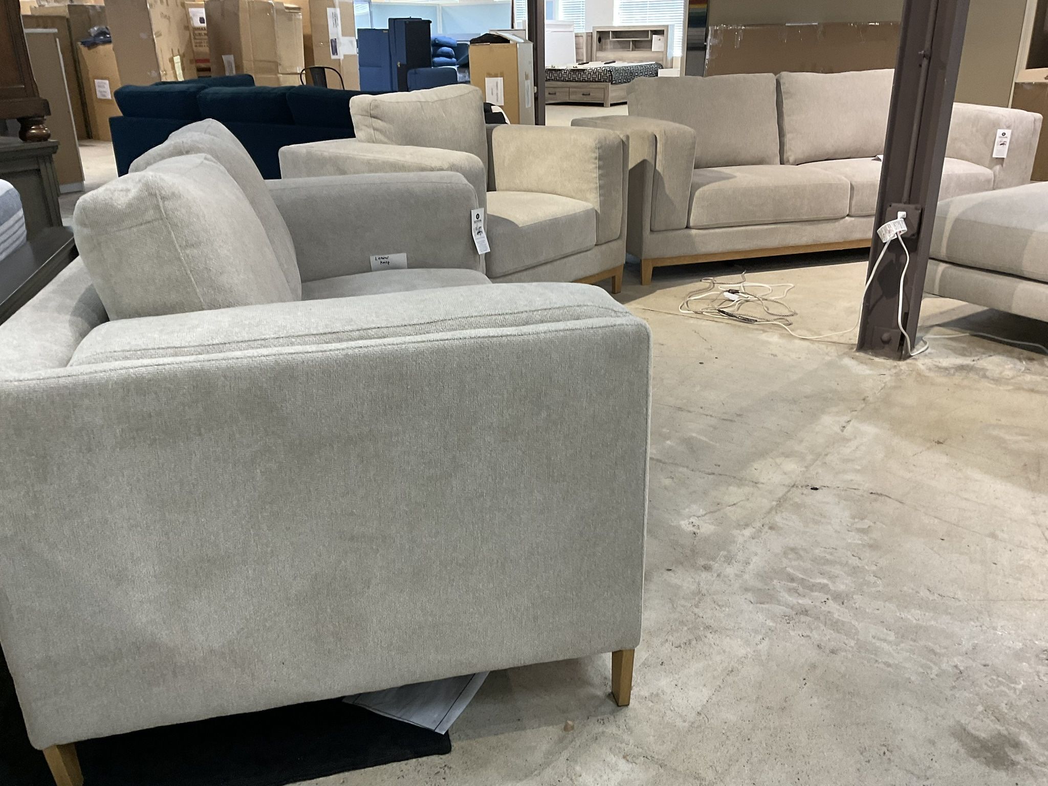 New 3 Pc Sofa Loveseat and Chair Fabric Upholstered
