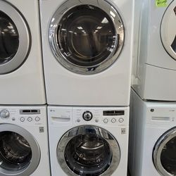 LG Front Loading Washer And Stackable Gas Dryer Set 