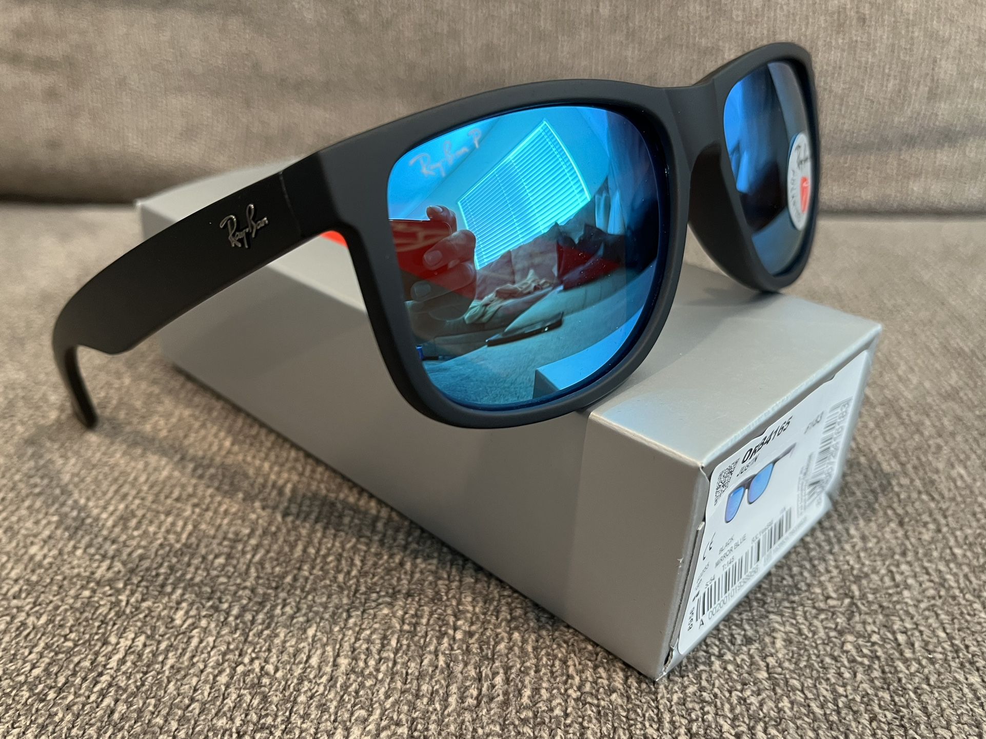 New Ray Ban RB4165 Justin Blue Mirror Polarized Sunglasses