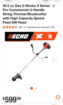 p ECHO 30.5 cc Gas 2-Stroke X Series Pro Commercial U-Handle String Trimmer/Brushcutter with High Capacity