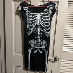 Womens Halloween Skeleton Dress Costume One Size 